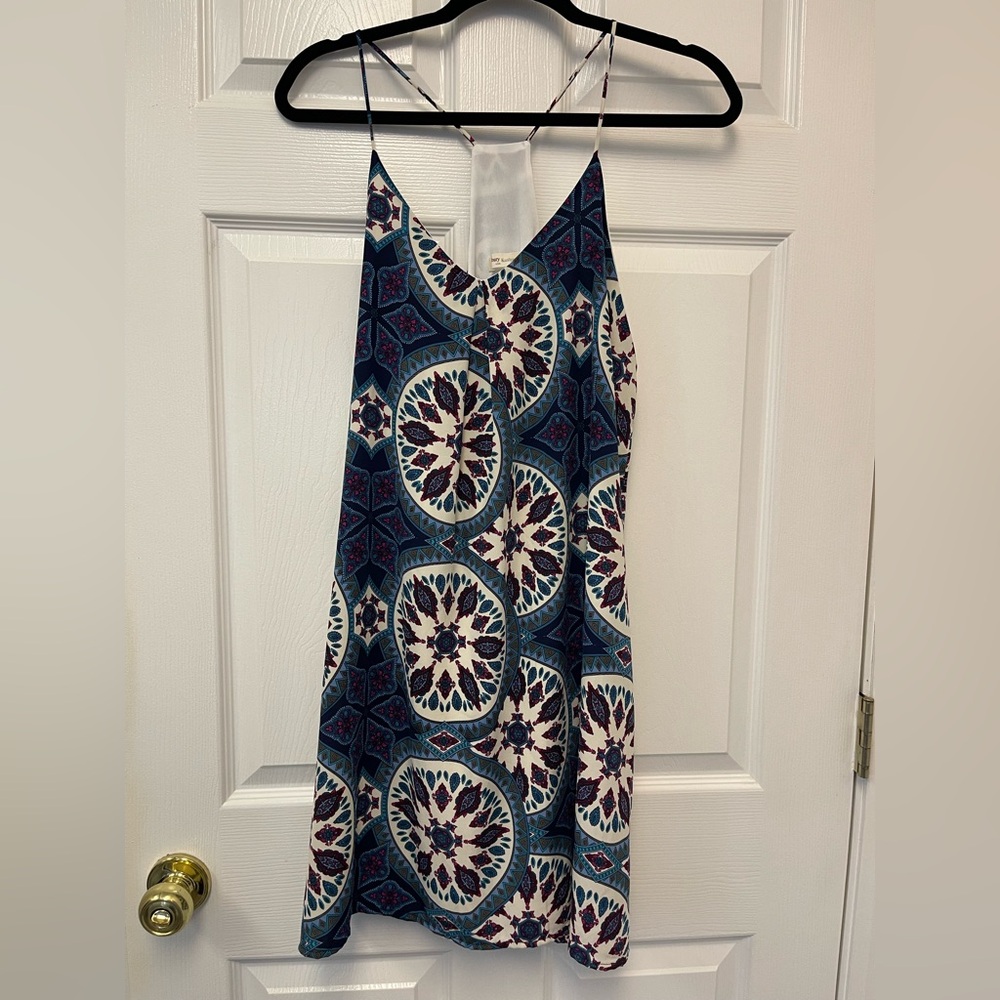 Newbury Kustom Blue and Cream Racerback Sundress